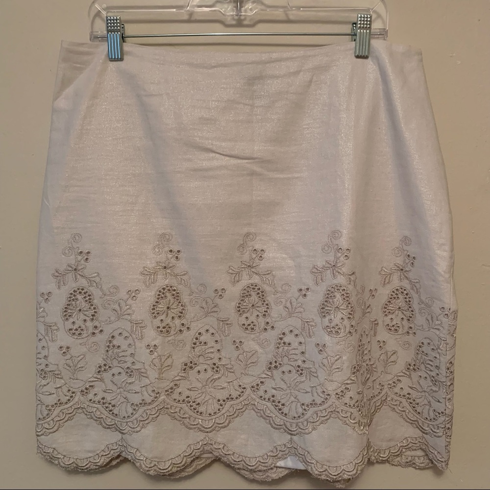 Ann Taylor cream  shimmer skirt size 12